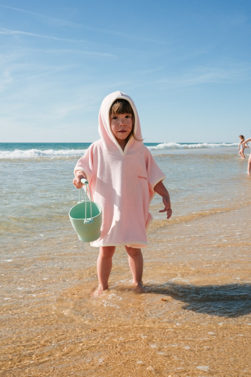 Poncho 1-3 ans rose pâle