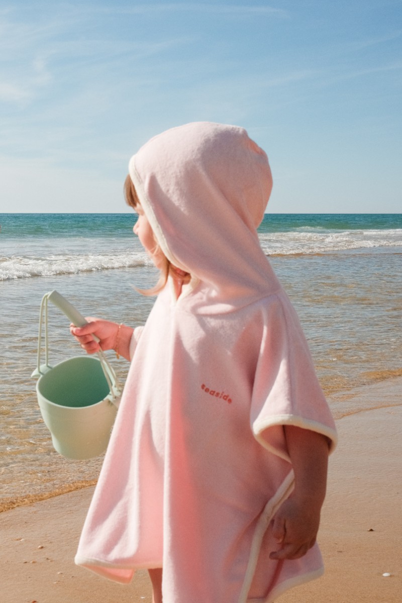 kids poncho light pink