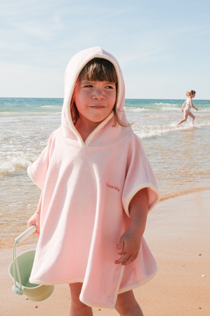 kids poncho light pink