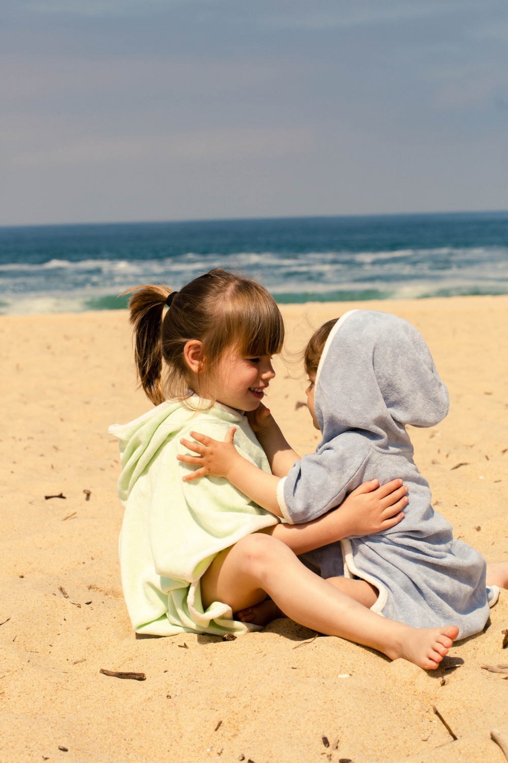 Poncho de plage Enfant Bleu Pétrole - Pol et Rosa